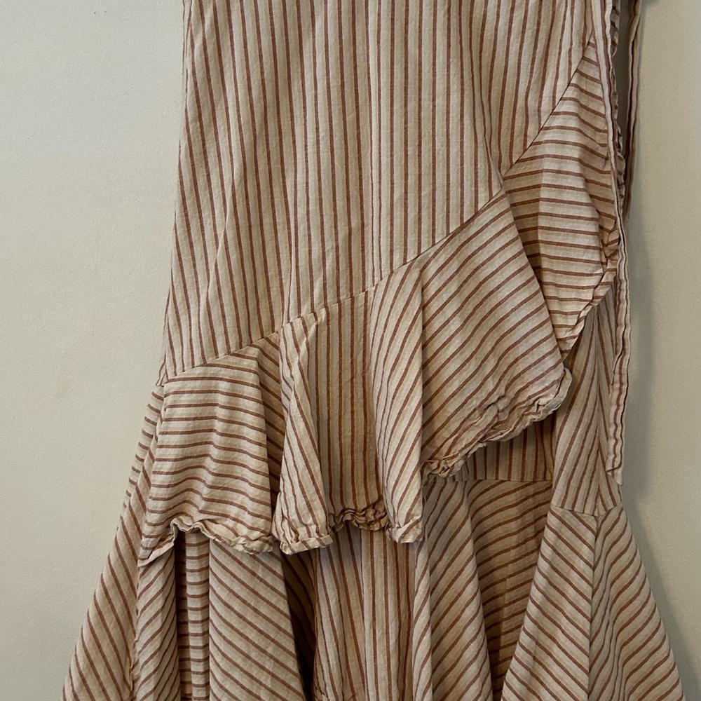 Harper Beige and Brown Striped Skirt